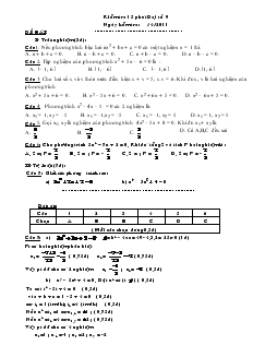 Kiểm tra 15 phút Đại số 9