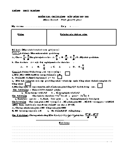 Kiểm tra chất lượng đầu năm 2007-2008 môn Toán 8