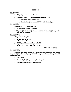 Kiểm tra cuối năm môn Toán Lớp 9 Đề số 126