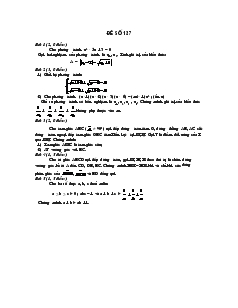 Kiểm tra cuối năm môn Toán Lớp 9 Đề số 127