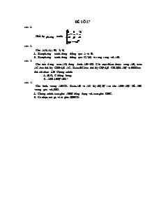 Kiểm tra cuối năm môn Toán Lớp 9 Đề số 27