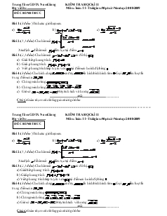 Kiểm tra học kì II môn: Toán 11 - Trung Tâm GDTX Nam Giang