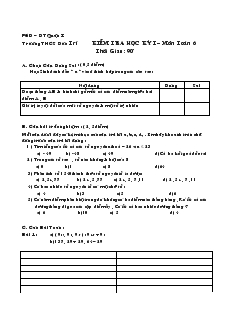 Kiểm tra học kỳ I Môn Toán 6 Trường THCS Đức Trí