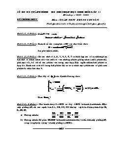 Kỳ thi chọn học sinh giỏi lớp 11 năm học: 2007 - 2008 môn Toán 11