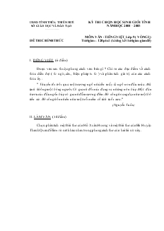 Kỳ thi chọn học sinh giỏi tỉnh năm học 2004 – 2005 môn: Văn - Tiếng Việt lớp 9 (vòng 1)