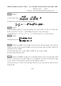 Kỳ thi học sinh giỏi huyện 2008 - 2009 môn thi: Toán lớp 9