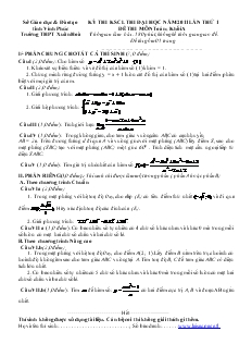 Kỳ thi khảo sát chất lượng thi Đại học năm 2011 lần thứ 1 đề thi môn Toán - Khối A trường THPT Xuân Hoà