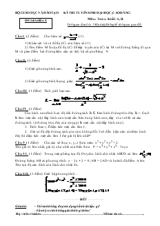 Kỳ thi tuyển sinh đại học, cao đẳng môn: Toán. khối A, B - Đề thi lần 1