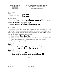 Kỳ thi tuyển sinh lớp 10 chuyên Quốc học Thừa Thiên Huế môn: Toán - Năm học 2007-2008