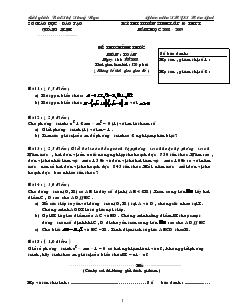 Kỳ thi tuyển sinh lớp 10 THPT Năm học 2008 - 2009 môn Toán