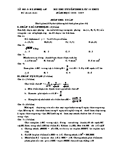 Kỳ thi tuyển sinh lớp 10 THPT Năm học 2008 -2009 Môn thi: Toán