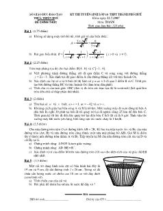 Kỳ thi tuyển sinh lớp 10 THPT thành phố Huế khóa ngày 12.7.2007 môn: Toán