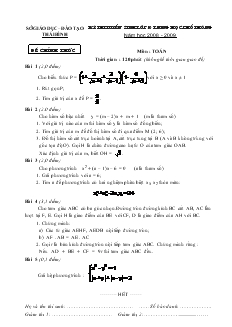 Kỳ thi tuyển sinh lớp 10 trung học phổ thông Năm học 2008 - 2009 môn Toán