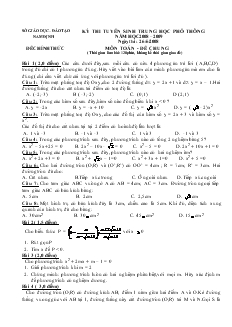 Kỳ thi tuyển sinh trung học phổ thông Năm học 2008 – 2009 Môn toán - Đề chung