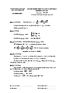 Kỳ thi tuyển sinh vào lớp 10 Quốc học Năm học 2004-2005 môn thi Toán