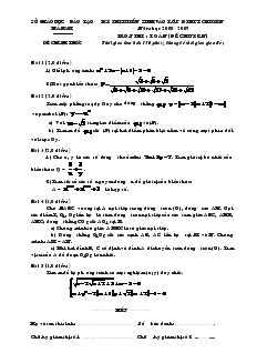 Kỳ thi tuyển sinh vào lớp 10 THPT chuyên Năm học 2008 - 2009 môn thi: Toán (đề chuyên)