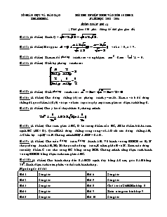 Kỳ thi tuyển sinh vào lớp 10 THPT Năm học 2005 - 2006 môn: Toán (đề A)