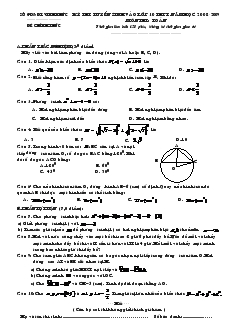 Kỳ thi tuyển sinh vào lớp 10 THPT Năm học 2008-2009 môn thi Toán
