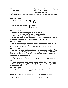 Kỳ thi tuyển sinh vào lớp 10 THPT phân ban Hà Nam Năm học 2007-2008 môn thi: toán