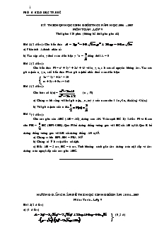 Kyì thi chon hoc sinh giỏi THCS năm hoc 2006 - 2007 môn Toán lớp 9