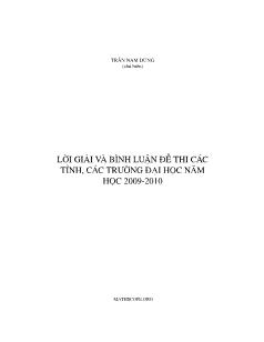 Lời giải và bình luận đề thi các tỉnh, các trường đại học năm học 2009 - 2010