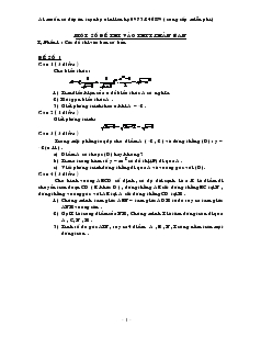 Môt số đề thi Toán vào THPT phân ban