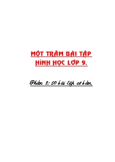 Một trăm bài tập hình học lớp 9