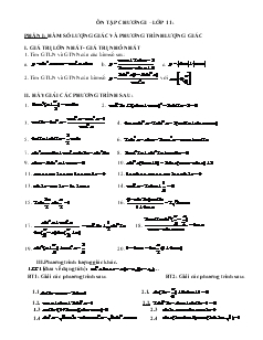 Ôn tập chương I – Lớp 11 môn Toán
