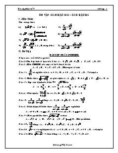 Ôn tập đại số 9 Chương I - Hoàng Thị Xuân