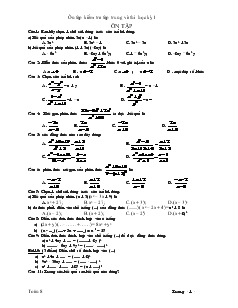 Ôn tập kiểm tra tập trung và thi học kỳ I toán 8