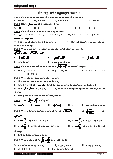 Ôn tập trắc nghiệm Toán 9 - Hồ Ngọc Hiệp