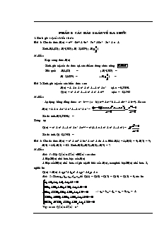 Phần I: Các bài toán về đa thức