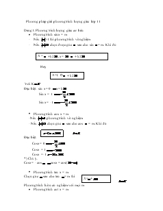 Phương pháp giải phương trình lượng giác lớp 11