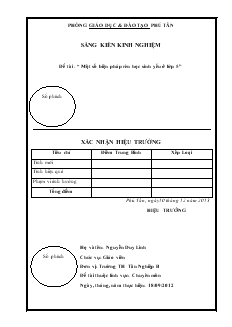 Sáng kiến kinh nghiệm: Một số biện pháp rèn học sinh yếu ở lớp 5