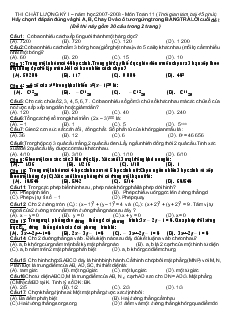 Thi chất lượng kỳ I năm học 2007-2008 môn Toán 11