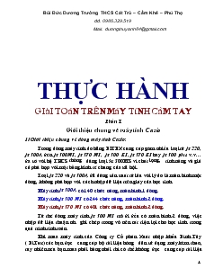 Thực hành giải toán trên máy tính cầm tay