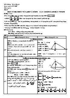 Tiết 2 Một số hệ thức về cạnh và đường cao trong tam giác vuông - Dương Tiến Mạnh