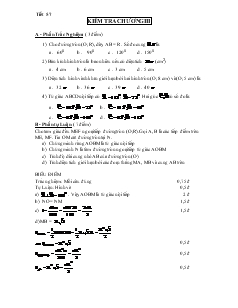 Tiết 57 Kiểm tra chương III