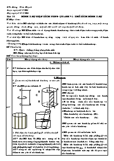 Tiết 58 Hình trụ diện tích xung quanh và thể tích hình trụ - Dương Tiến Mạnh