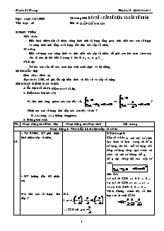 Tiết dạy: 43 - Bài 4: Cấp số nhân