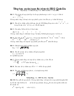Tổng hợp các bài toán đại số ôn thi học sinh giỏi Quốc Gia