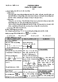 Tuần 22 Tiết 47, 48 Phương trình chứa ẩn ở mẫu thức