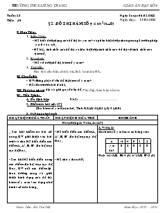 Tuần 23, Tiết 49: Đồ thị hàm số y = ax2 (a#0)