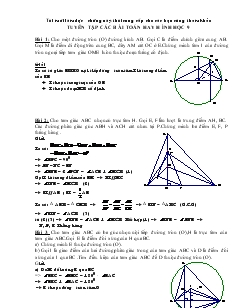 Tuyển tập các bài toán hay Hình học 9
