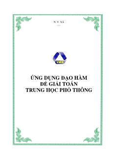 Ứng dụng Đạo hàm để giải toán trung học phổ thông