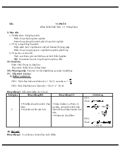 Vi phân (đại số và Giải tích 11 - Nâng cao