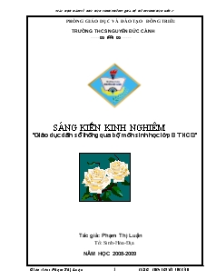 Bài giảng Môn Sinh học lớp 8 - Giáo dục dân số thông qua bộ môn sinh học lớp 8 trung học cơ sở