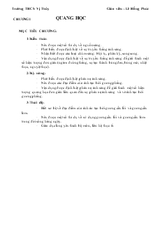 Bài giảng Môn Vật lý lớp 7 - Chương I - Quang học (tiết 10)
