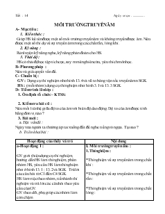 Bài giảng Môn Vật lý lớp 7 - Tiết 14 - Môi trường truyền âm (tiết 6)