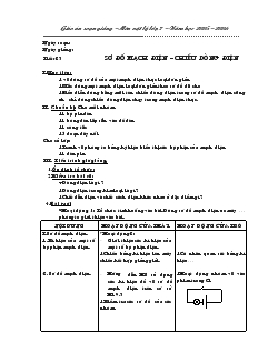 Bài giảng Môn Vật lý lớp 7 - Tiết: 23 - Sơ đồ mạch điện – chiều dòng điện (tiết 2)